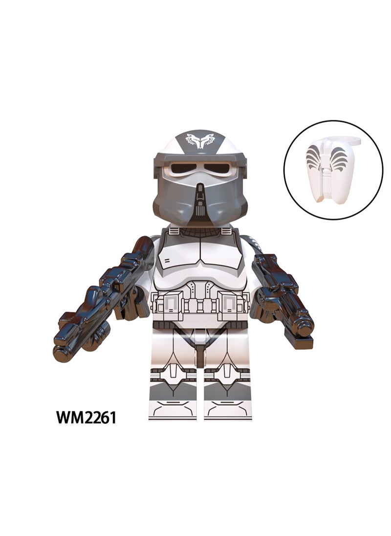 TV Movie Series Clone Trooper Wolf Regiment Heavy Assembling Building Blocks Figure Bag-WM6128  - Image 4