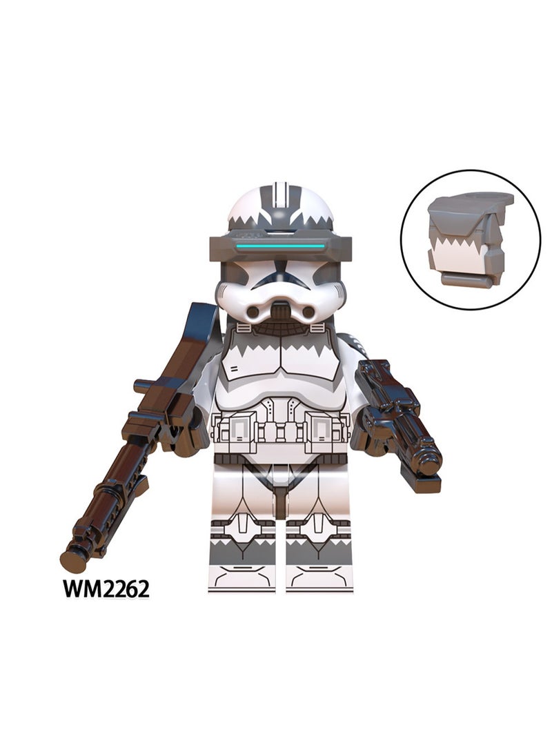 TV Movie Series Clone Trooper Wolf Regiment Heavy Assembling Building Blocks Figure Bag-WM6128  - Image 5