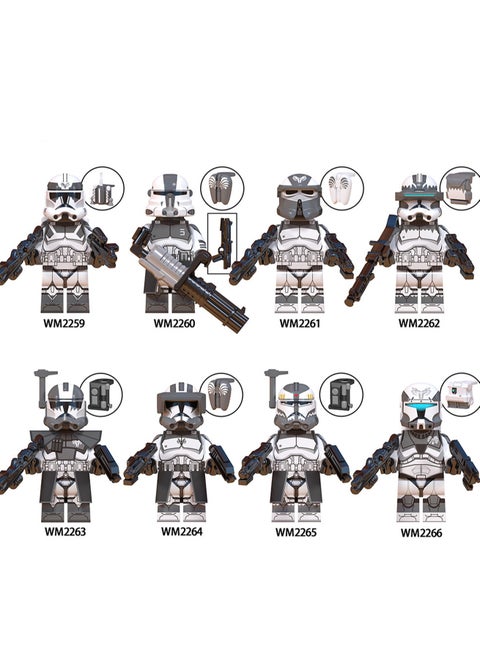 TV Movie Series Clone Trooper Wolf Regiment Heavy Assembling Building Blocks Figure Bag-WM6128