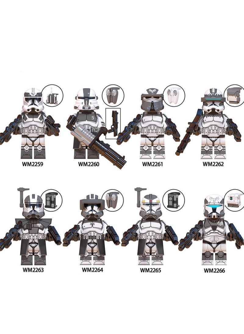 TV Movie Series Clone Trooper Wolf Regiment Heavy Assembling Building Blocks Figure Bag-WM6128  - Image 1
