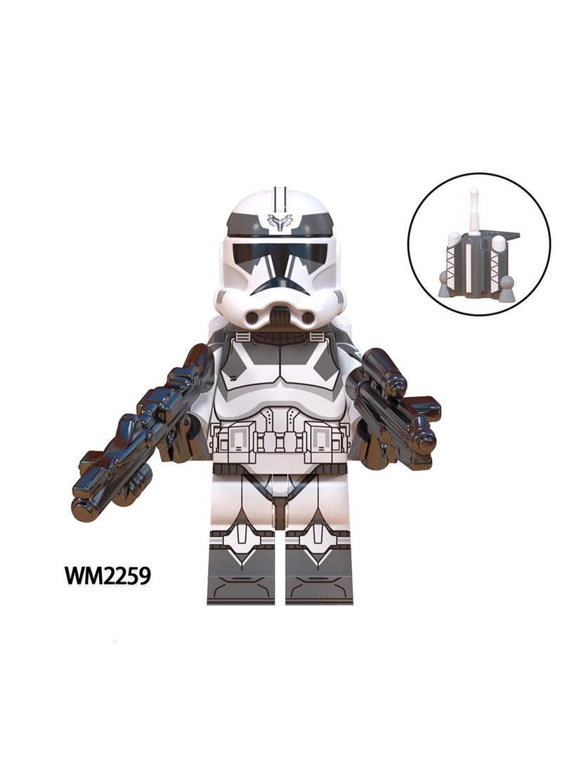 TV Movie Series Clone Trooper Wolf Regiment Heavy Assembling Building Blocks Figure Bag-WM6128  - Image 2