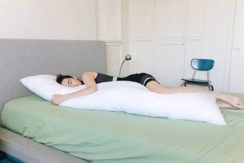 CUDDLY PRINT Polycotton Super Soft Body Pillow Maternity Sleeper Pillows for Use During Pregnancy - 20X54 Inch (White) - Image 1