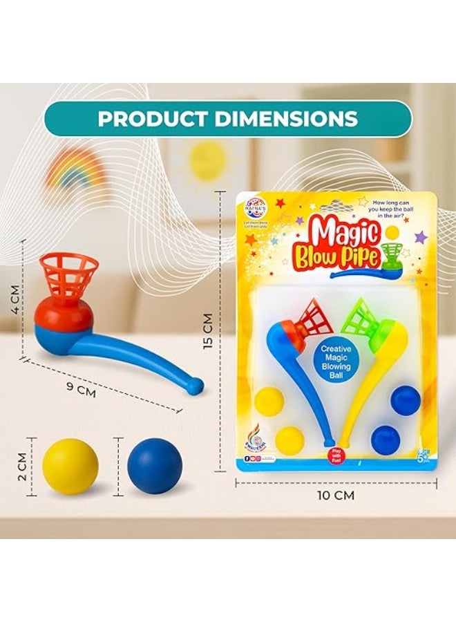 Ratna's Magic Blow Pipe Set of 2 Floating Ball Creative Magic Blowing Ball Toy Party Game for Kids & Adults - Image 2