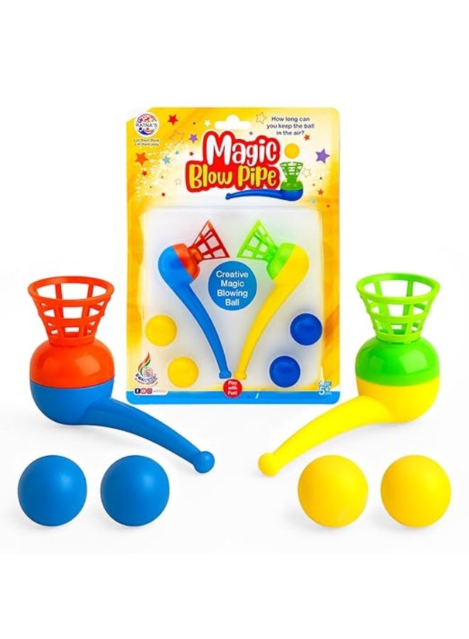 Ratna's Magic Blow Pipe Set of 2 Floating Ball Creative Magic Blowing Ball Toy Party Game for Kids & Adults - Image 1