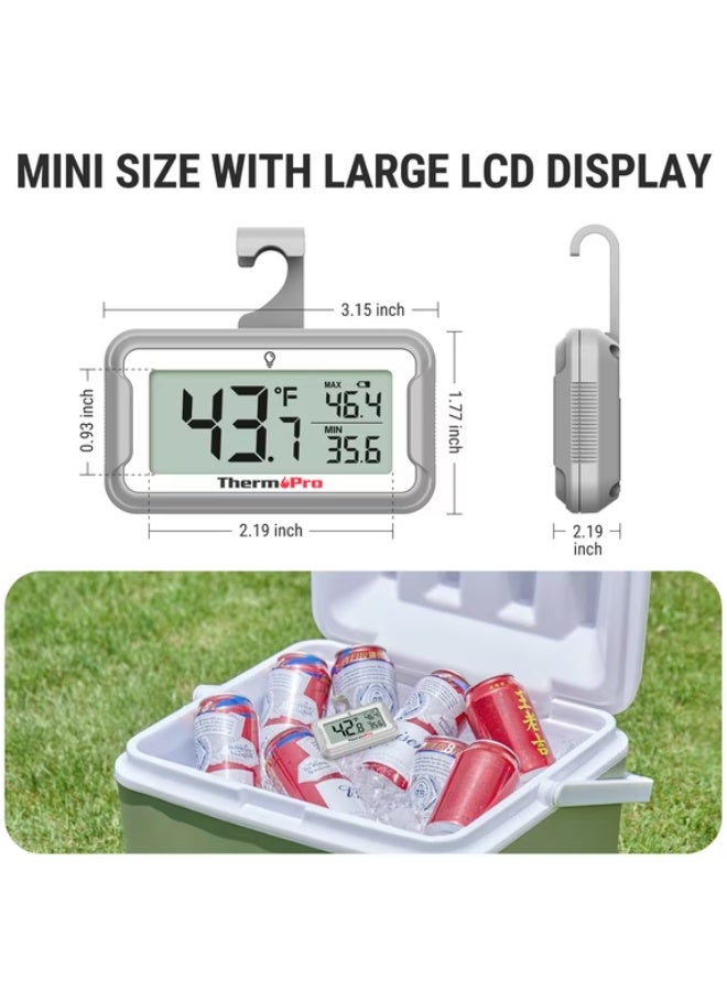 ثيرمو برو ميزان حرارة رقمي مقاوم للماء TP110W للثلاجة مع شاشة LCD كبيرة وظهر مغناطيسي من ThermoPro - Image 5