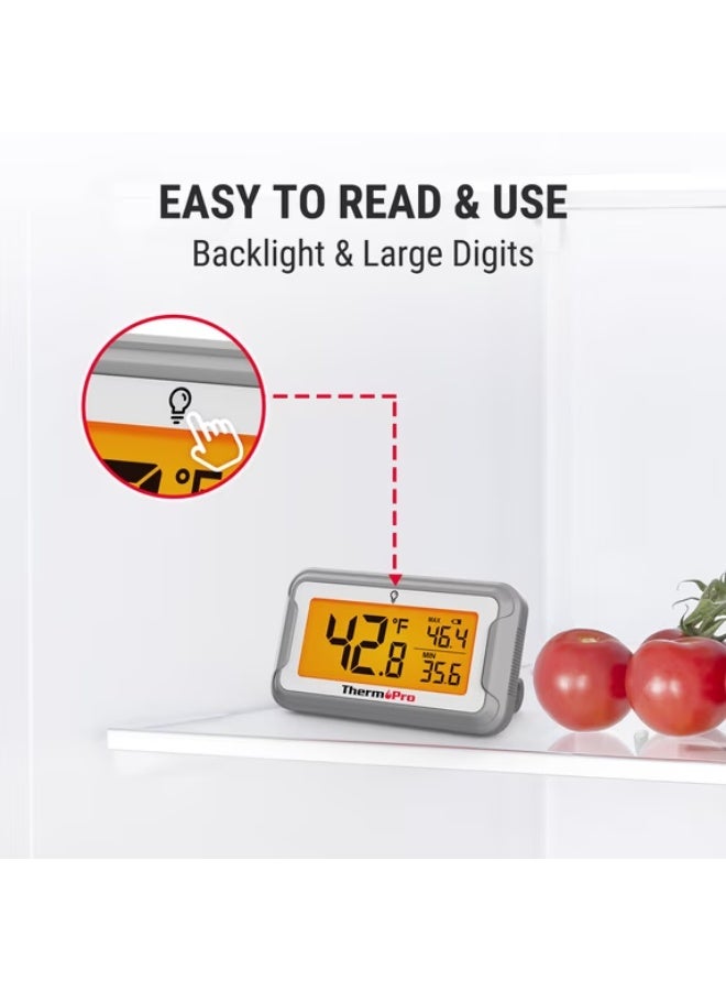 ثيرمو برو ميزان حرارة رقمي مقاوم للماء TP110W للثلاجة مع شاشة LCD كبيرة وظهر مغناطيسي من ThermoPro - Image 2