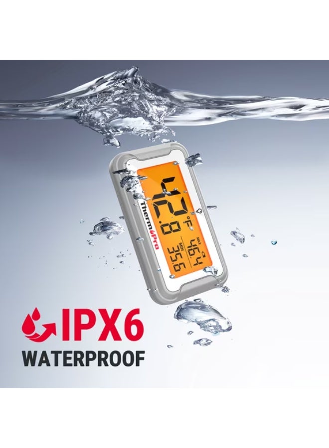 ثيرمو برو ميزان حرارة رقمي مقاوم للماء TP110W للثلاجة مع شاشة LCD كبيرة وظهر مغناطيسي من ThermoPro - Image 4