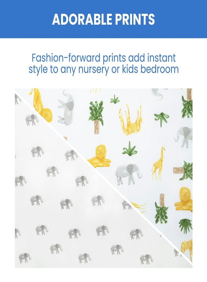 Delta Children Fitted Crib Sheets for Girls and Boys - Crib Sheet for Standard Crib and Toddler Mattresses - 28x52 Inch (Pack of 2), Safari Friends - Image 4