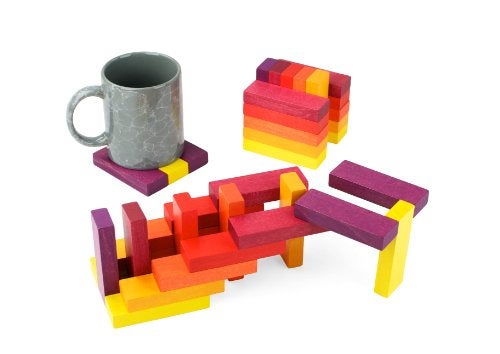 PLAYABLE ART Coaster Cube - a Fun and Functional Work of Art, Sun - Image 1