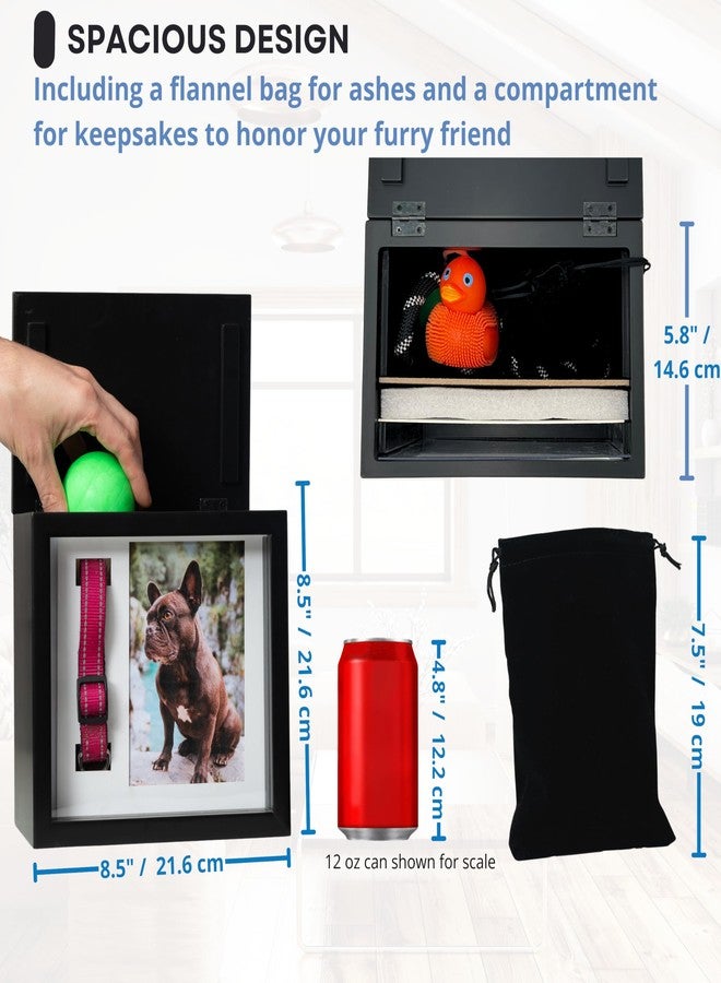 OtterPets Large Dog Urn for Ashes, 4 Customizable Displays with Paw Print Ink Kit, 8.5x8.5x5.8 Pet Urn for Dog Ashes, Pet Cremation Box, Cat Urn for Ashes, Dog Ashes Keepsake (Classic Black) - Image 2