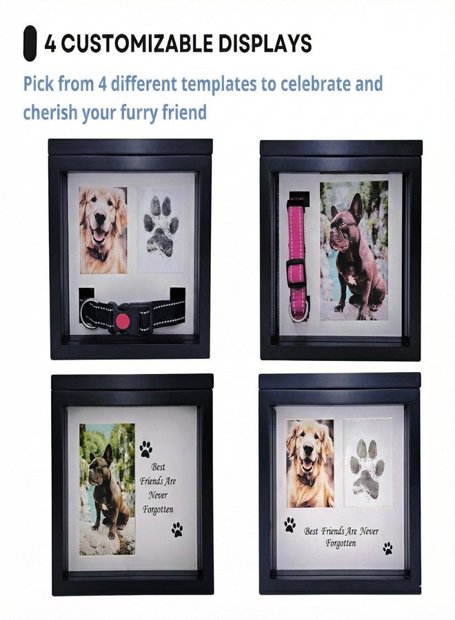 OtterPets Large Dog Urn for Ashes, 4 Customizable Displays with Paw Print Ink Kit, 8.5x8.5x5.8 Pet Urn for Dog Ashes, Pet Cremation Box, Cat Urn for Ashes, Dog Ashes Keepsake (Classic Black) - Image 3