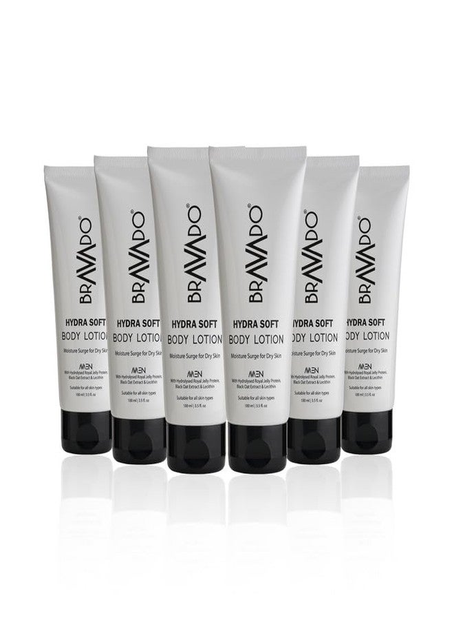 برافادو لوشن الجسم براڤادو هيدرا سوفت مع عامل حماية من الشمس للرجال 100 مل (عبوة من 6) | لوشن مرطب يومي للجسم | حماية من الشمس، مضاد للاسمرار، وبشرة ناعمة | مرطب خفيف الوزن وغير دهني - Image 1