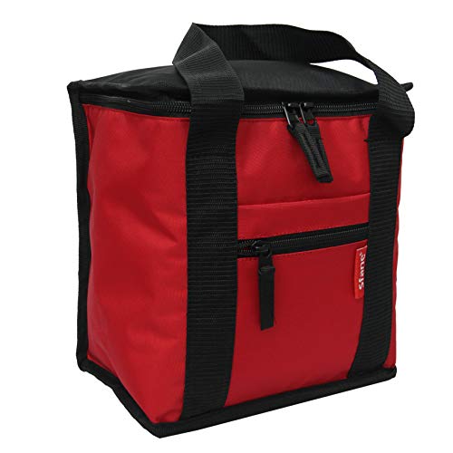 Sfane Insulated 9L Lunch Bag Tiffin Bags - Compact, Easy Wash, Smooth Zipper & Lightweight - Tote Bag & Container, Lunch Bags Tiffin Bag for Men, Women, Adults (Red) - Image 3