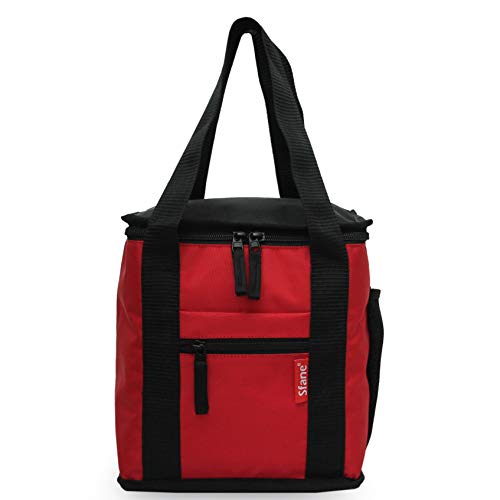 Sfane Insulated 9L Lunch Bag Tiffin Bags - Compact, Easy Wash, Smooth Zipper & Lightweight - Tote Bag & Container, Lunch Bags Tiffin Bag for Men, Women, Adults (Red) - Image 1