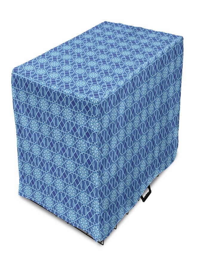 لونارابل غطاء قفص الكلاب من لونارابل أورينت، بنمط أزهار أبسك تقليدي مزخرف بألوان باستيل ناعمة مستوحاة من الشرق، غطاء سهل الاستخدام لبيت الحيوانات الأليفة للكلاب الصغيرة والجراء والقطط، 42 بوصة، متعدد الألوان - Image 1