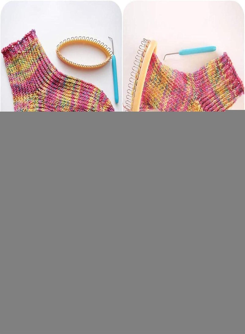GGOOT 2 Pcs Sock Knitting Loom Kit | Authentic Knitting Board with & 32 Pins & Crochet - Mini Knitting Loom DIY Yarn Knitting Tool for Making Socks, Leg Warmers, Scarf, Hats, Arm Warmers - Image 4