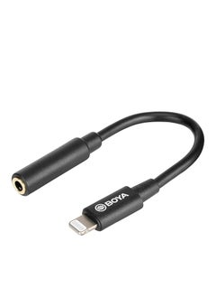 BOYA 3.5mm Female TRRS Input to Lightning Adapter Cable, by-K3 3.5mm to Apple MFi Certified Male Lightning Cable (6cm) Compatible with iPhone 11 10 x 8 7 iOS Devices and by-MM1 Any 3.5mm Microphones  - Image 1