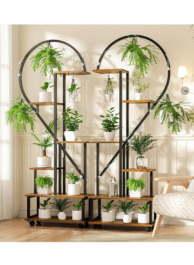 إن كي أكس حامل زهور مع أرفف لغرفة المعيشة وشرفة من الأرض إلى الأرض ورف من الحديد المطاوع مع حامل متعدد الطبقات لأصيص الزهور للزراعة - Image 1
