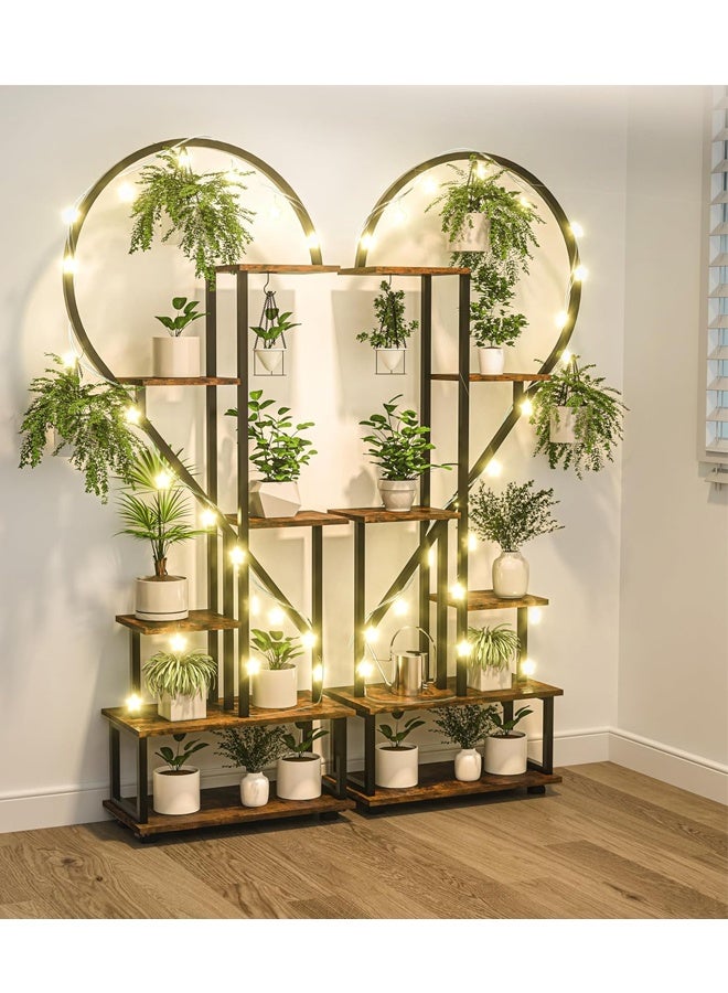 إن كي أكس حامل زهور مع أرفف لغرفة المعيشة وشرفة من الأرض إلى الأرض ورف من الحديد المطاوع مع حامل متعدد الطبقات لأصيص الزهور للزراعة - Image 2