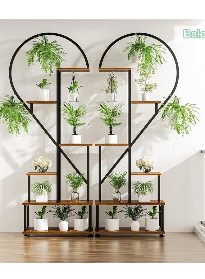 إن كي أكس حامل زهور مع أرفف لغرفة المعيشة وشرفة من الأرض إلى الأرض ورف من الحديد المطاوع مع حامل متعدد الطبقات لأصيص الزهور للزراعة - Image 4
