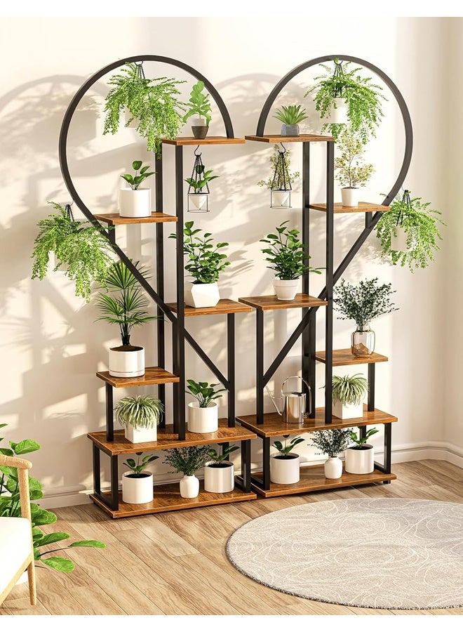 إن كي أكس حامل زهور مع أرفف لغرفة المعيشة وشرفة من الأرض إلى الأرض ورف من الحديد المطاوع مع حامل متعدد الطبقات لأصيص الزهور للزراعة - Image 3