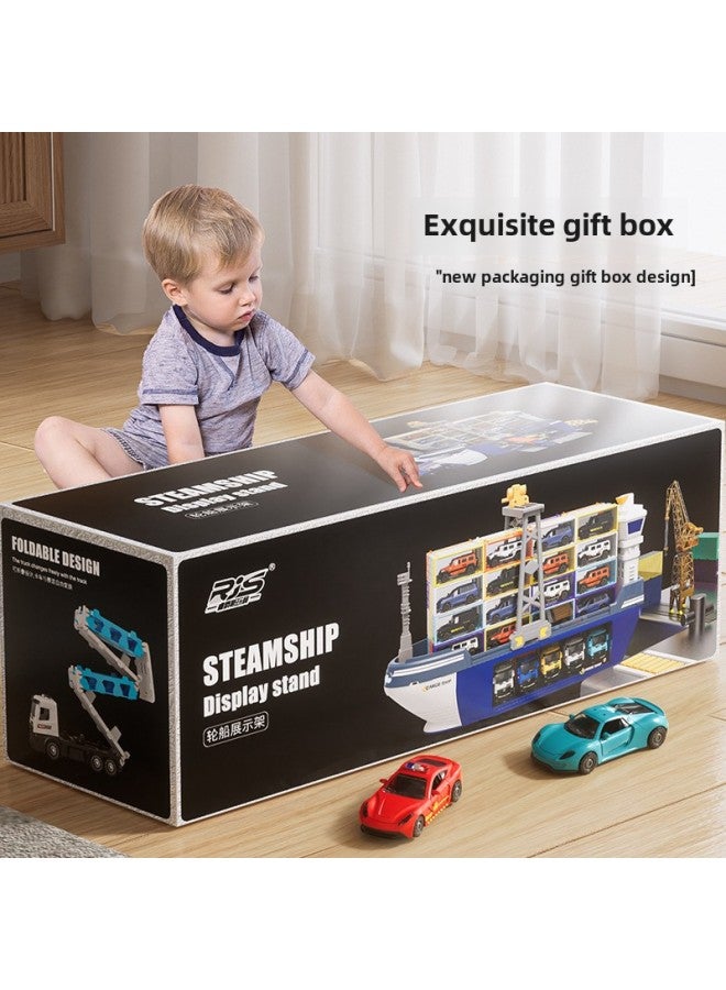 Oversized Children's Luxury Cargo Ship Toy Sound And Light Ship Ship Model Boy Sliding Alloy Car-Color:SJ678 Luxury Large Cargo Ship  Color Box  - Image 5