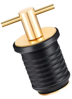 Y&D SYOSI, Marine Boat T-Handle Drain Plug, Twist-Turn Rubber Brass Handle Plug Fit for Boating Yacht Kayak Plumbing  - Image 1