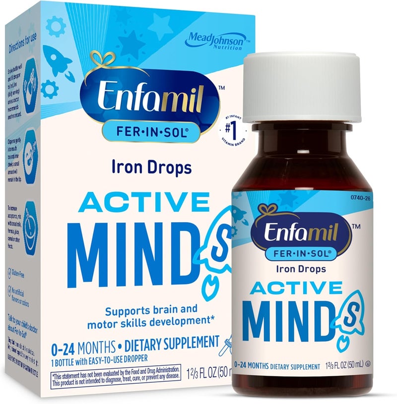 Enfamil FerInSol Iron Supplement Drops for Infants  Toddlers Supports Brain Development 50 mL Dropper Bottle - Image 1