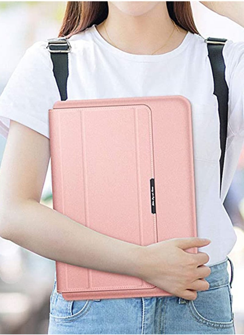 Y&D - 13-14 Inch Laptop Sleeve Bag Universial 2 in 1 Inner with Stand Function Portable Waterproof Case Compatible Laptops and Tablets Soft PU Leather (Pink Rose Gold) - Image 1