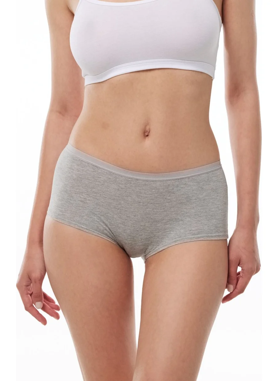 Malabadi Women's Gray 6-Pack Wide-Edged Non-Trace Modal Panties 1906