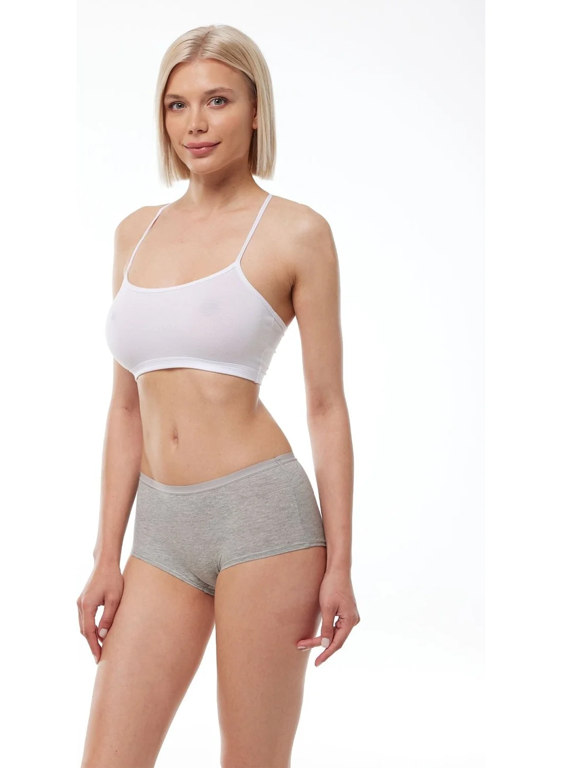 Malabadi Women's Gray 6-Pack Wide-Edged Non-Trace Modal Panties 1906