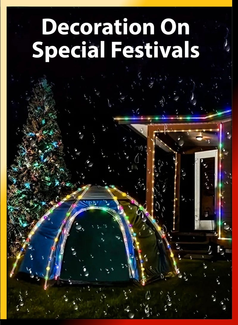 DBLEW 10 Meter Waterproof RGB Multicolor LED Fairy String Rope Lights 180 Megabright LEDS 8 Modes Electric Corded Ideal for Indoor and Outdoor Christmas Ramadan Birthday Diwali Festivals Home Decoration  - Image 5