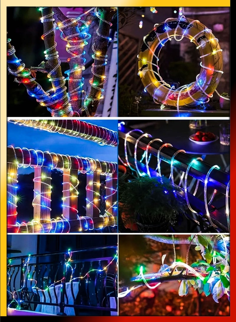 DBLEW 10 Meter Waterproof RGB Multicolor LED Fairy String Rope Lights 180 Megabright LEDS 8 Modes Electric Corded Ideal for Indoor and Outdoor Christmas Ramadan Birthday Diwali Festivals Home Decoration  - Image 2