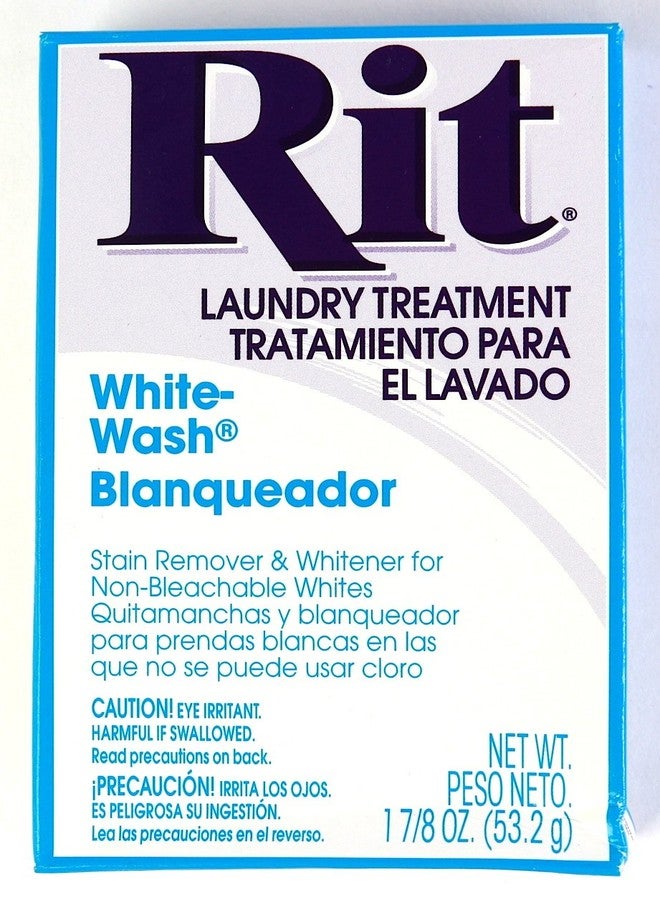 Rit Dye Laundry Treatment White-wash Stain Remover and Whitener Powder, 1-7/8 oz, White, 10-Pack - Image 1