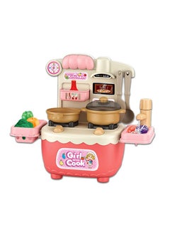 Swift 17 Pcs Kitchen Toys Imitated Chef Pretend Cooking Food Play Dinnerware Set Safe Cute Children Girl Toy Gift Fun Game Toy Kitchen Sink with Running Water and Electronic Induction Stove  - Image 2