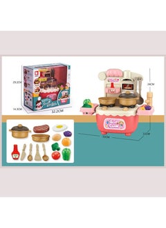 Swift 17 Pcs Kitchen Toys Imitated Chef Pretend Cooking Food Play Dinnerware Set Safe Cute Children Girl Toy Gift Fun Game Toy Kitchen Sink with Running Water and Electronic Induction Stove  - Image 4