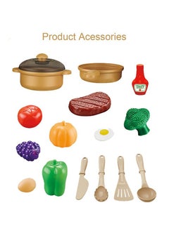 Swift 17 Pcs Kitchen Toys Imitated Chef Pretend Cooking Food Play Dinnerware Set Safe Cute Children Girl Toy Gift Fun Game Toy Kitchen Sink with Running Water and Electronic Induction Stove  - Image 3
