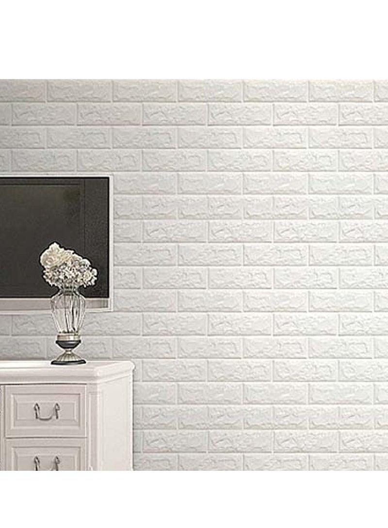 FFD 20Pcs 3D Wall Sticker Wall Panels White Brick Wallpaper Self Adhesive Waterproof PE Foam For Living Room TV Wall and Home Decor - Image 1