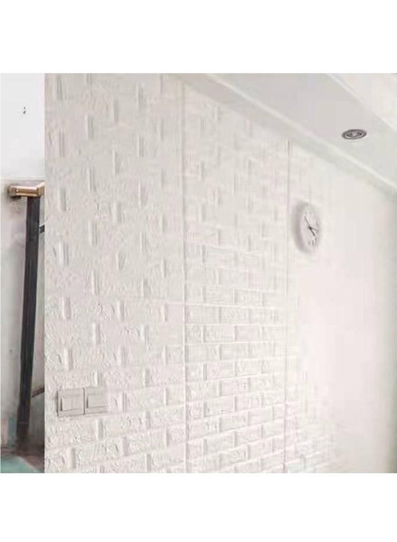 FFD 20Pcs 3D Wall Sticker Wall Panels White Brick Wallpaper Self Adhesive Waterproof PE Foam For Living Room TV Wall and Home Decor - Image 3