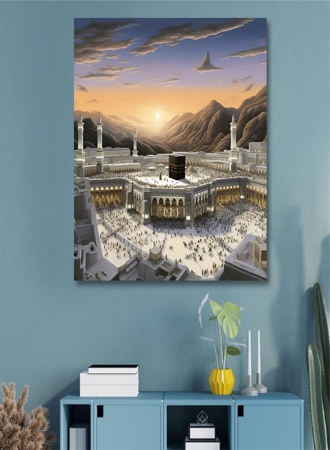 SAF paintings Wooden Framed Islmic Makka Madina Canvas Wall Painting for Home Décor And Office||For Bedroom,Living Room Home wall and Office Interior 24X24Inch CR-233 - Image 4