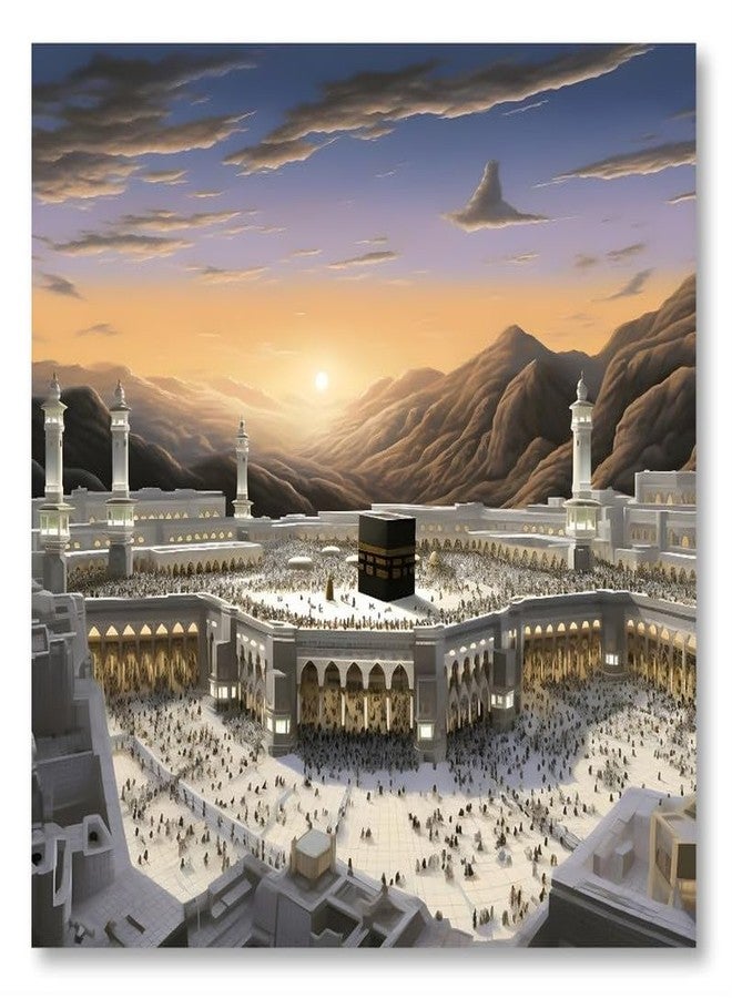 SAF paintings Wooden Framed Islmic Makka Madina Canvas Wall Painting for Home Décor And Office||For Bedroom,Living Room Home wall and Office Interior 24X24Inch CR-233 - Image 2