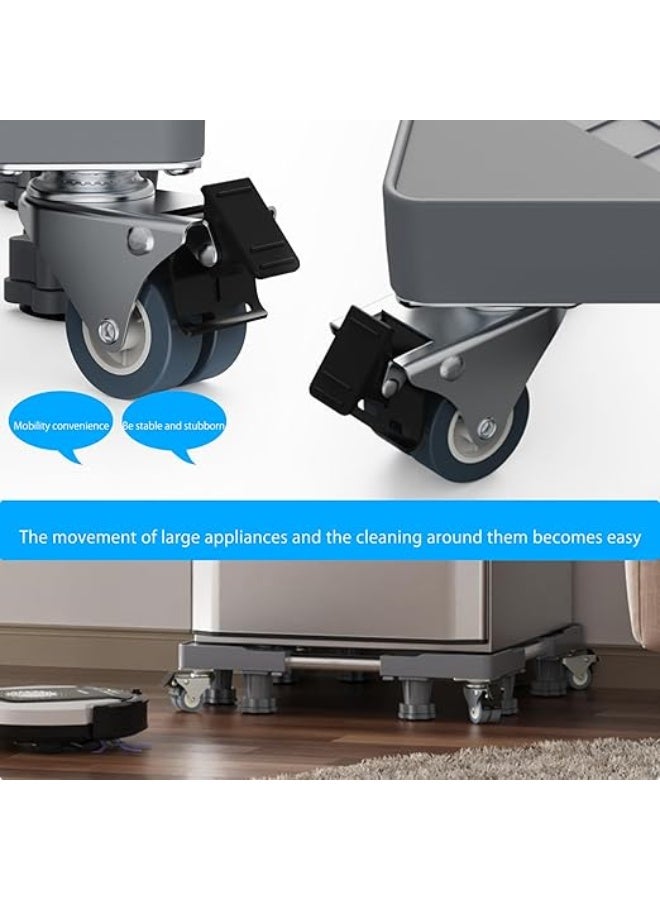 Adjustable Mini Fridge & Washing Machine Base – Mobile Dolly Stand with 4x2 Locking Wheels – 8 Strong Feet – Ideal for Heavy Appliances - Image 3