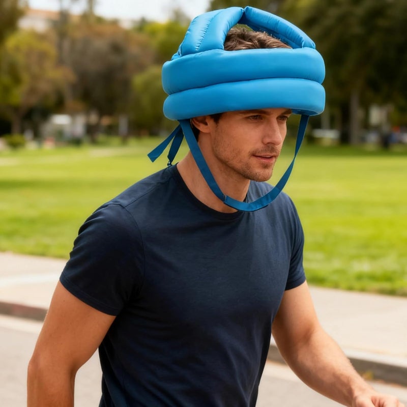 Lake Blue Elderly Protective Helmet, Fall Protection Headgear, 9.1 X 9.1 X 8.7 in, Adjustable & Breathable - Image 3