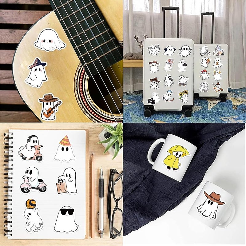 LHST 50pcs  Ghost Stickers,Horrible Theme Sticker Goodie Bag Stuffers Vinyl Waterproof Holiday Party Stickers for Kids and Youth Adult Party Favors Gifts Party Supplies Decorations (Ghost) - Image 5