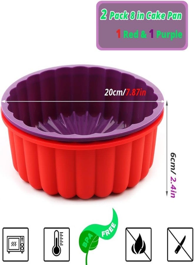 Undy Charlotte Cake Pan Round Cake Mould Silicone 8 Inch Cake Molds Baking Molds for Brownie Tart Pie Bakeware Kitchen Tools Random Colour (Pack of 2) - Image 2
