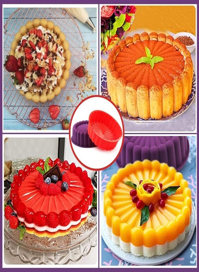 Undy Charlotte Cake Pan Round Cake Mould Silicone 8 Inch Cake Molds Baking Molds for Brownie Tart Pie Bakeware Kitchen Tools Random Colour (Pack of 2) - Image 5