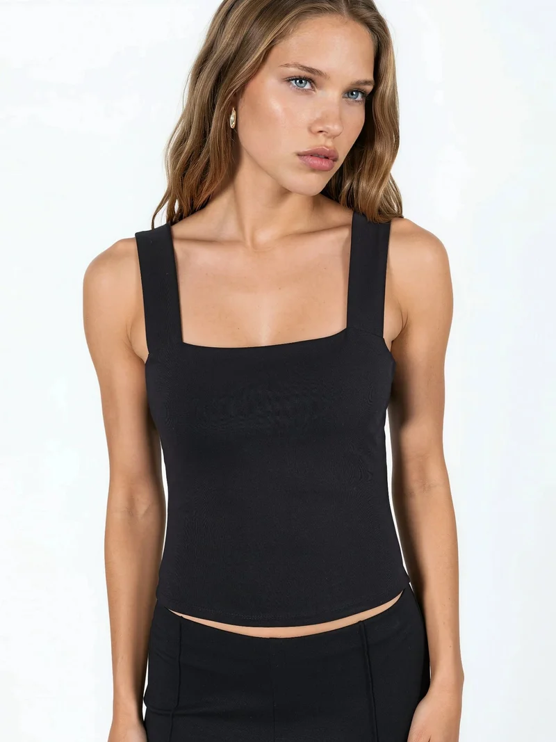 هيكاب Square Collar Knitted Top