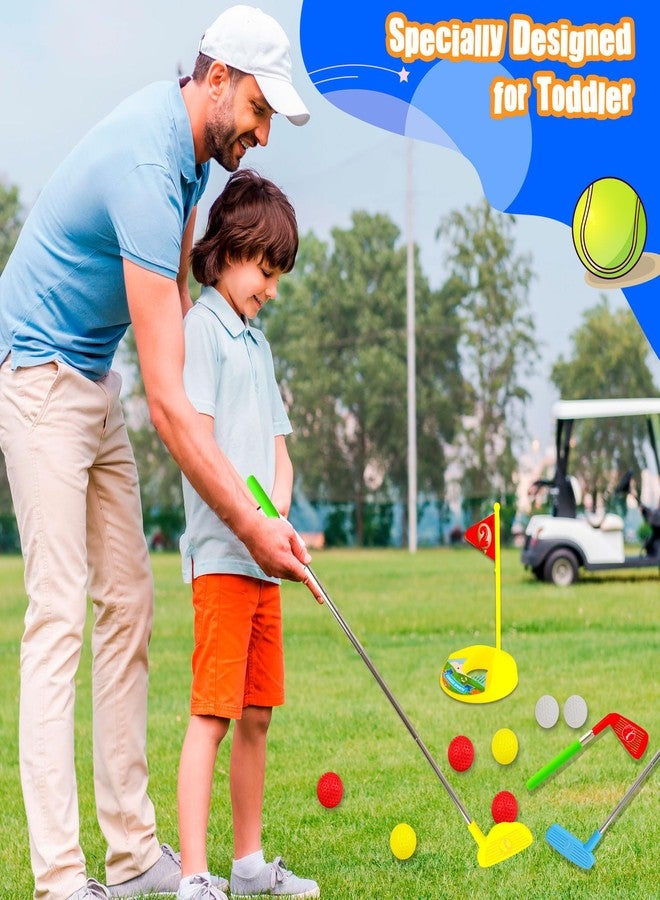 Spaluck 24 Pcs Toddler Golf Set Retractable Golf Clubs for Kids Indoor and Outdoor Sports Christmas Toy for Boys Girls Birthday Gifts, 3 Colors - Image 5