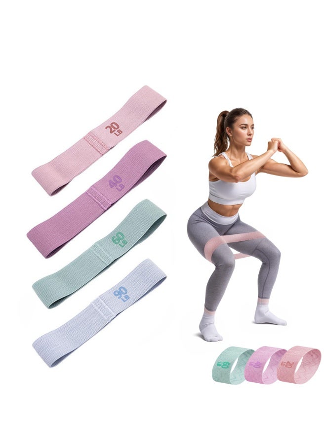 LEFAFA Resistance Bands for Exercise, 4PCS Bands Set, Fabric Exercise Band for Women and Men Legs, Stretch Bands for Pilates, Yoga Starter Set, For Home, Sports, Working Out - Image 1