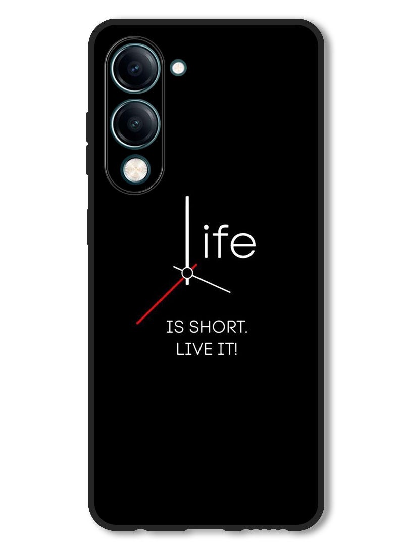 Theodor Case Compatible with Vivo Y29s Protection Shockproof Bumper Cover Life is Short - Image 1